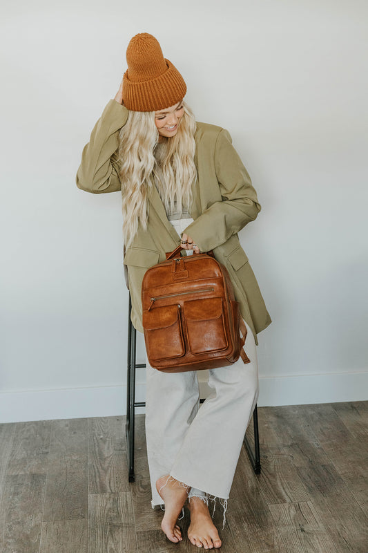 The Jenessa Midi- Our Mid-Size Camera Backpack (BROWN & BLACK ARE PREORDERS FOR LATE MAY SHIPPING)