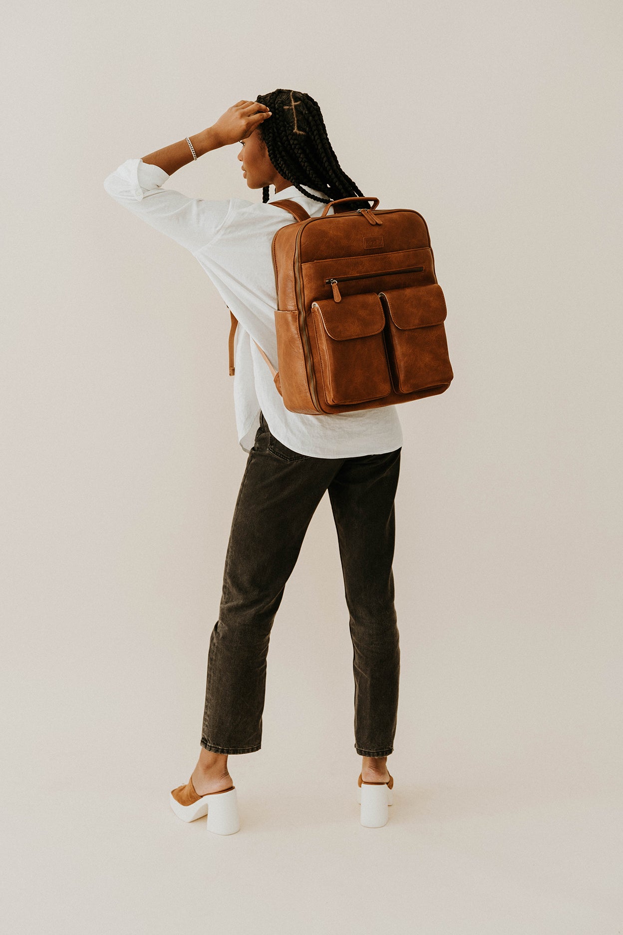 buy leather camera backpack The Jenessa